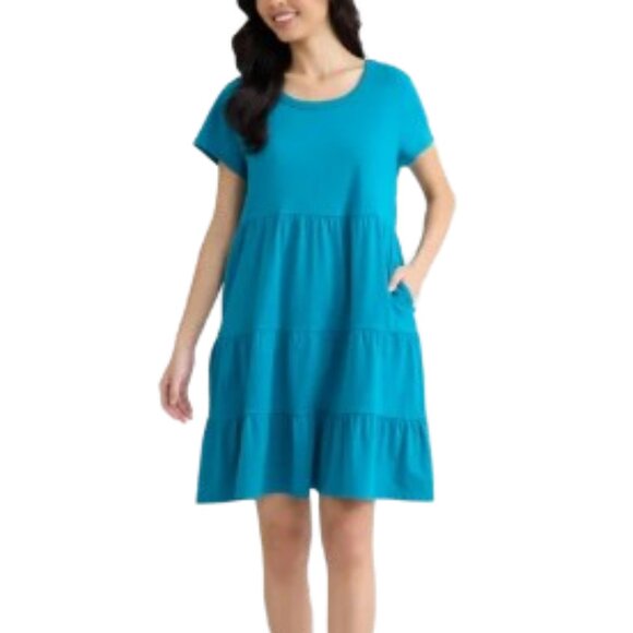 Time and Tru Tiered Deep Blue Dress with Pockets size XXL - Picture 1 of 10